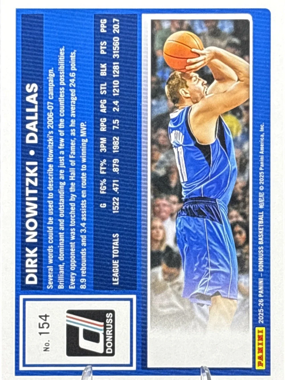 Panini Donruss Basketball Card -Green Laser Prizm Dirk Nowitzki